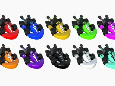 100 Cartoon Karts Super Collection - Vehicle Racing Design 3D Model Pack
