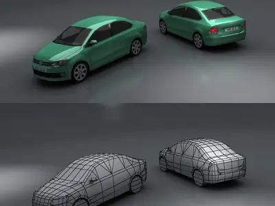 Volkswagen Polo Low-poly 3D model