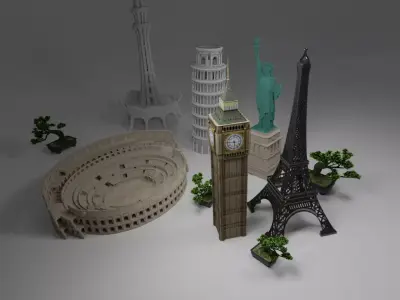 various landmarks from all around the world 3D models  3D model