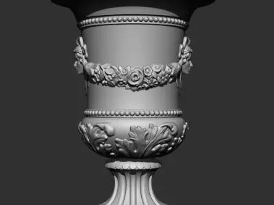 Decorated urn with female head 3D model