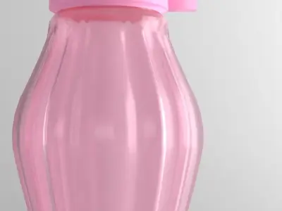 Tupperware Plastic Bottle Low-poly 3D model