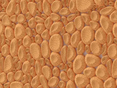 Stone pebble  concave decorative 3D model