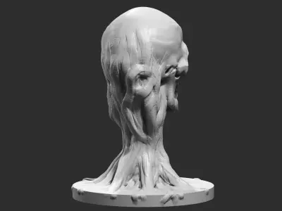 skull head modern sculpture 3d print model 71 3D print model