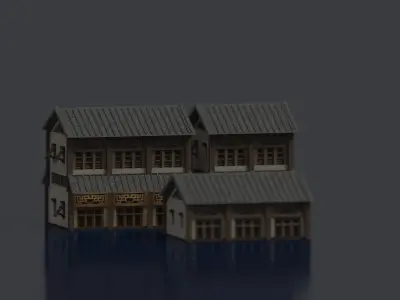 Old Chinese House Voxel Model 3D model
