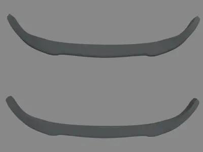 Front Bumper Lip Car 02 Low-poly 3D model