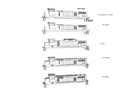 MK1500D MK1200G GP20D HO Locomotive Shells 3D print model