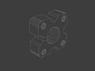Square Flange 3D Model 3D model