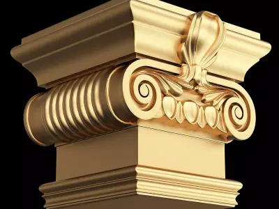 Carved Capital 0302 Low-poly 3D model