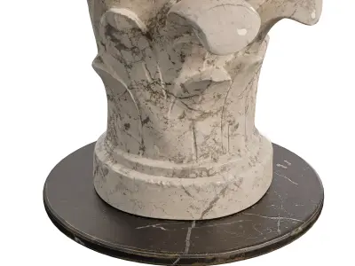 Ornate Baroque Acanthus Leaf Pedestal Table Low-poly 3D model