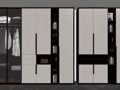 Modern Light Luxury Wardrobe 3D model