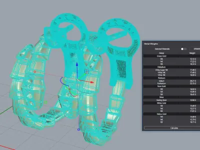 Bvlgari  Serpenti Earrings Viper with stone 3D print model