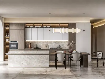 Kitchen Modern interior 0025 3D model