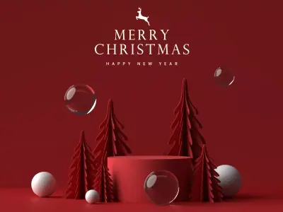 Christmas product mockups Low-poly 3D model