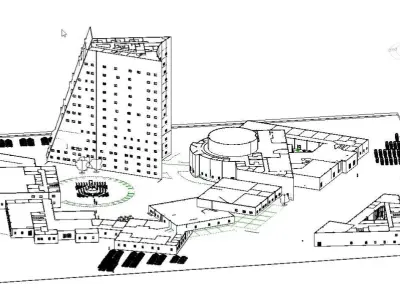 CULTURAL CENTER -compelete revit project -P6 3D model