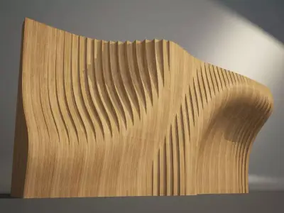 wavy wall decor 3D model