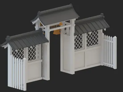 japanese entrance Low-poly 3D model