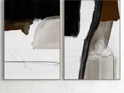 Plaster Two Photo Frame 104 Low-poly 3D model