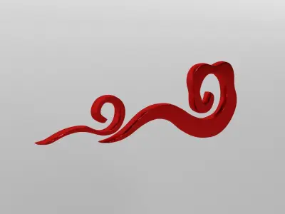 China Type Decoration Cloud v2 001 Low-poly 3D model