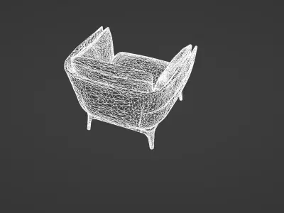Elegant Vintage Leather Armchair 3D model