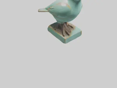 Ceramic Bird statue model 3D model