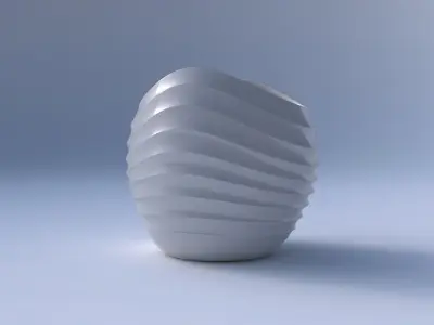 Bowl compressed 3 with curved horizontal sections 3D print model