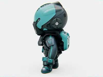 TOON ASTRONAUT ROBBY Rigged for Unreal Engine - Unity - MIXAMO 3D model