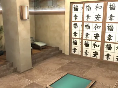 Spa Health Club Low Poly 3D model