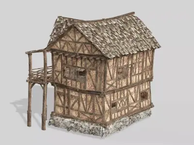 Thatch Hut House 05 For Games and Films 3D Model Low-poly 3D model