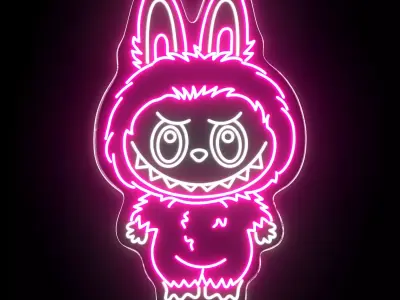 Labubu Neon Sign 3D model