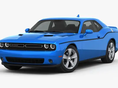 Dodge Challenger SXT 2015 detailed interior 3D model