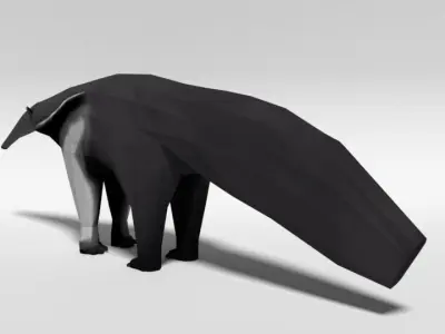 Low Poly Cartoon Giant Anteater Low-poly 3D model