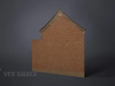 Red Brick Wall 009 3D model