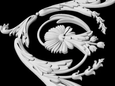 Central decor ornament for furniture 3D model 362