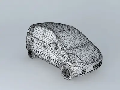2001 Nissan Moco Suzuki MR Wagon, solar electric conversion Free 3D model