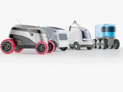 Delivery robots pack 4-in-1 3D model