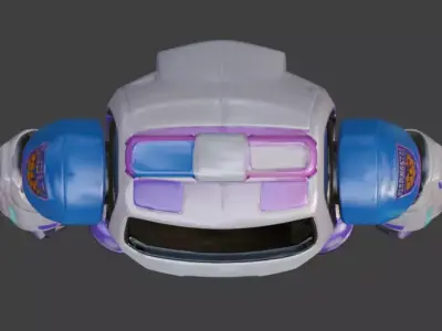 Futuristic Stylized Police Robot Low-poly 3D model