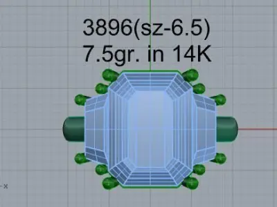 Emerald Diamond Ring 3896 3D print model