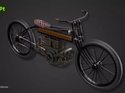Futuristic Retro Snow Bike 3D model