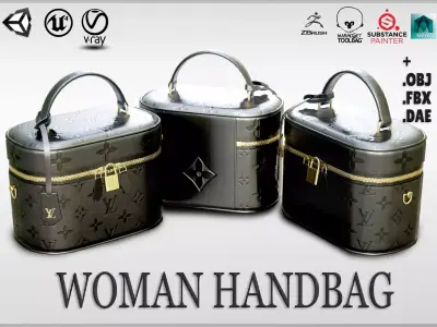 Woman Handbag Louis Vuitton Low-poly 3D model