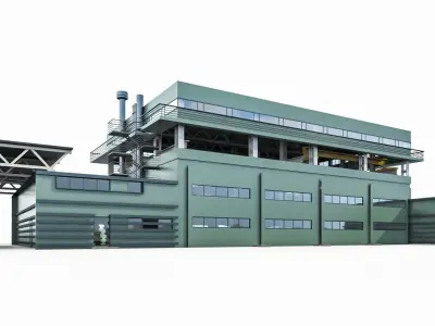 Industrial Building 02 Low-poly 3D model