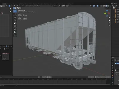 freight rail grain hopper train wagon 3d model 3D model