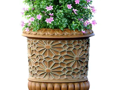 Decorative luxury Magnolia tree oriental Arabic in  garden vase 3D model