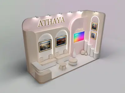 exhibition stand 12 sqm Low-poly 3D model