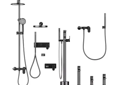 faucet and shower set 3D model