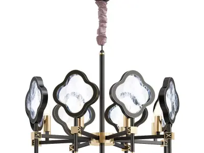 elvira chandelier with gold accents 3D model