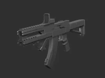Sci-fi Weappon - AK-47 - Zbrush Project Free 3D model