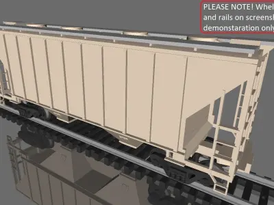 Trinity Rail 2-bay 37 ft Covered Hopper printable in H0 Scale 3D print model