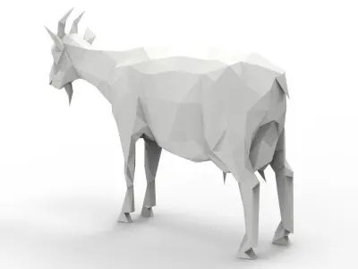 Lowpoly Animal - goat Low-poly 3D model