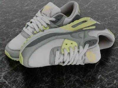 NIKE AIR MAX 3D SHOES - YELLOW Low-poly 3D model