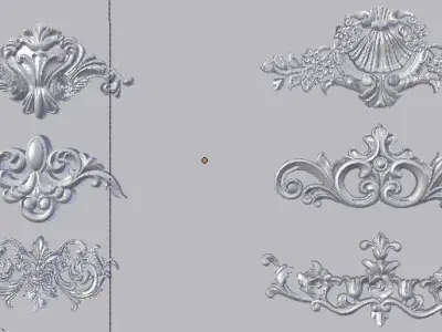 Classic decor ornament v-3D model06 3D model
